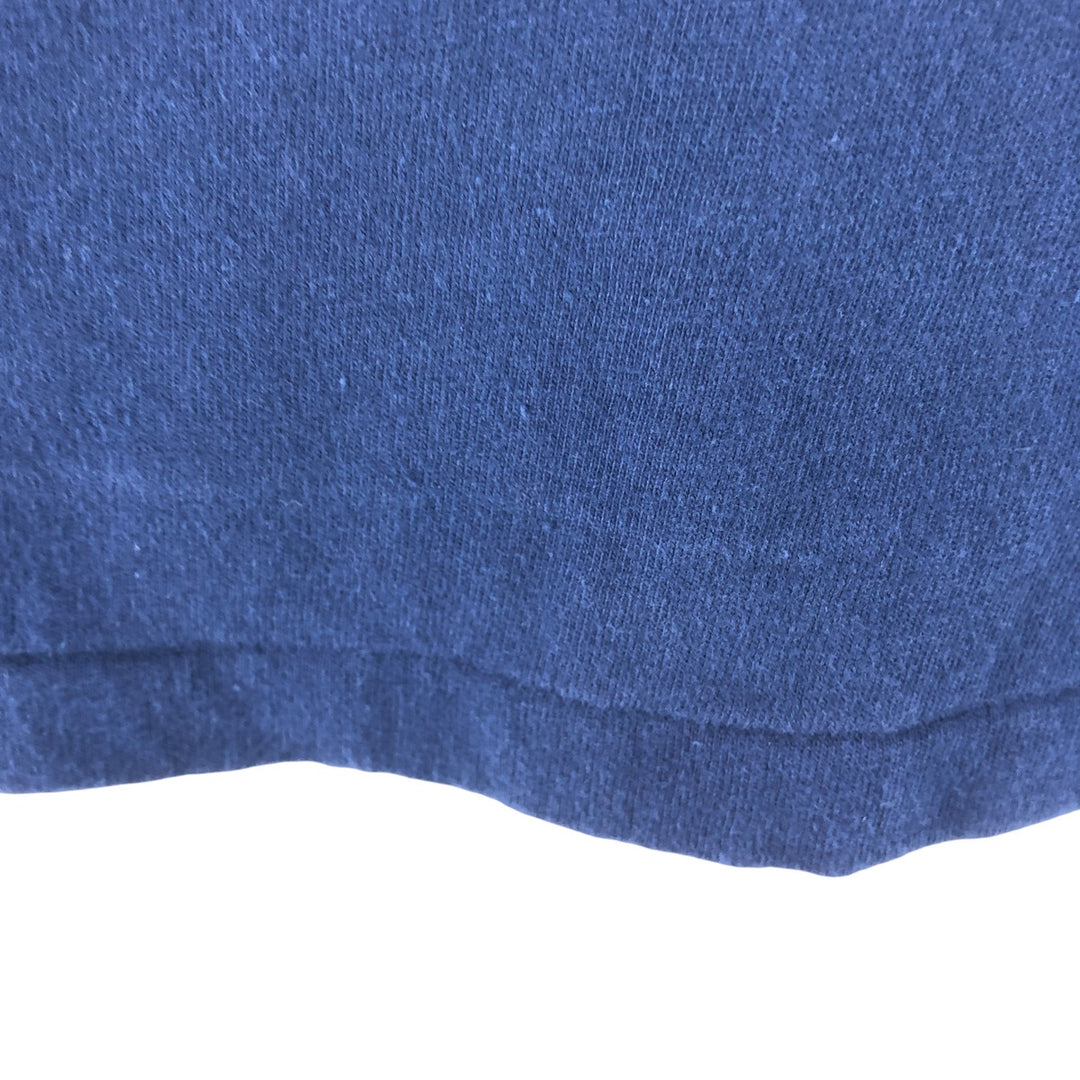 Vintage 1980'S Hanes BEEFY-T Blue Tag Mock Neck Long Sleeve T-Shirt, Made in USA, Men's Size L cotton navy blue type Vintage Second Hand