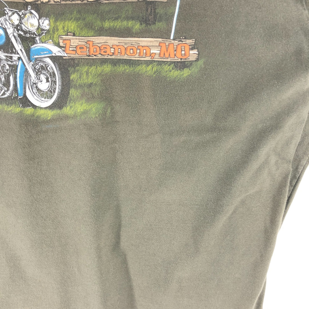 00'S Harley-Davidson Long Sleeve T-Shirt Made in USA Men's XL cotton Khaki type Vintage Second Hand