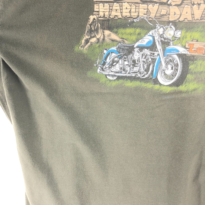 00'S Harley-Davidson Long Sleeve T-Shirt Made in USA Men's XL cotton Khaki type Vintage Second Hand