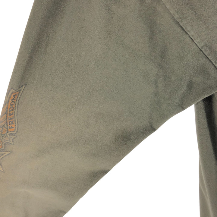 00'S Harley-Davidson Long Sleeve T-Shirt Made in USA Men's XL cotton Khaki type Vintage Second Hand