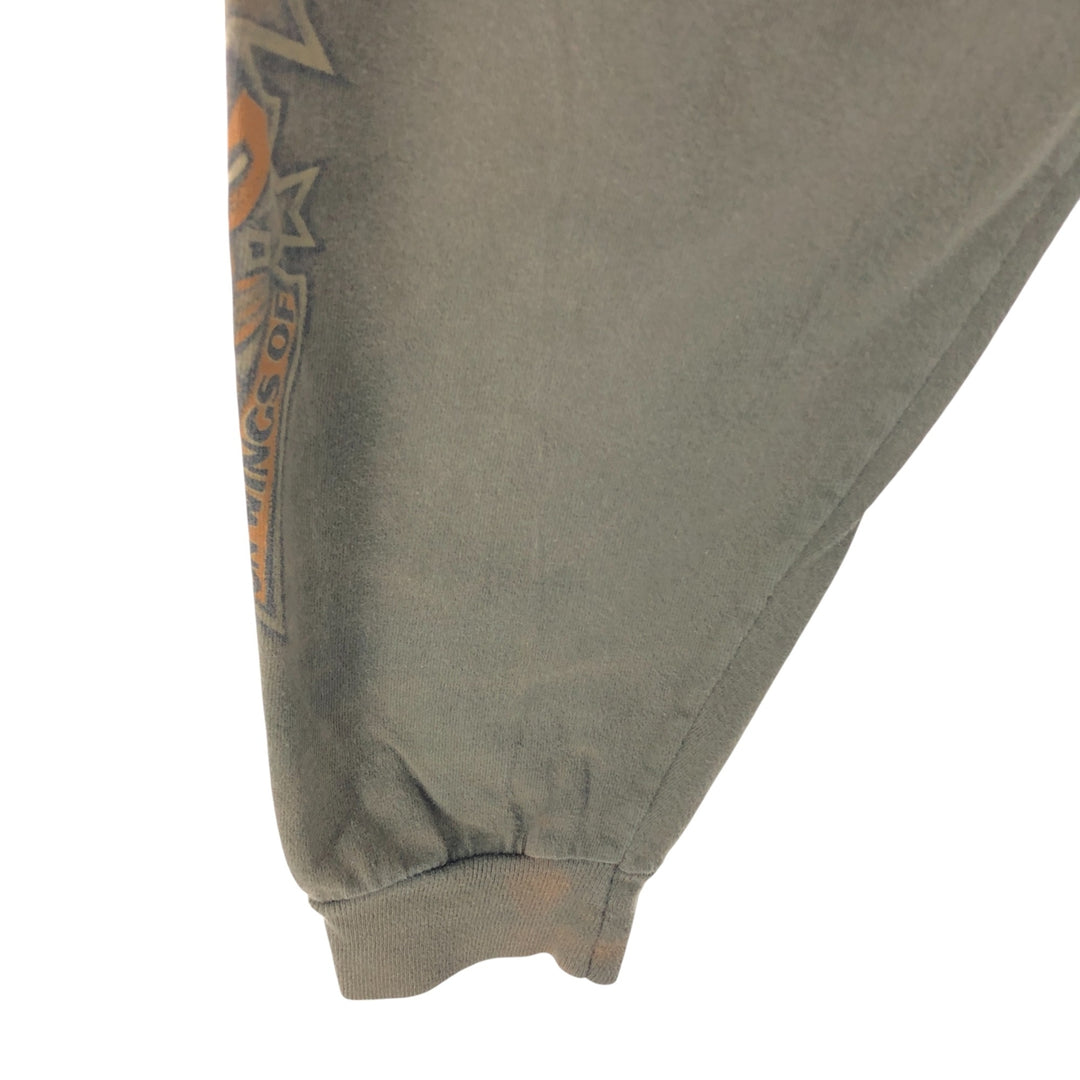 00'S Harley-Davidson Long Sleeve T-Shirt Made in USA Men's XL cotton Khaki type Vintage Second Hand
