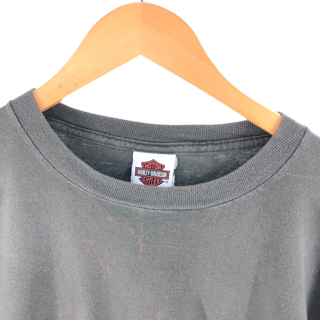 00'S Harley-Davidson Long Sleeve T-Shirt Made in USA Men's XL cotton Khaki type Vintage Second Hand