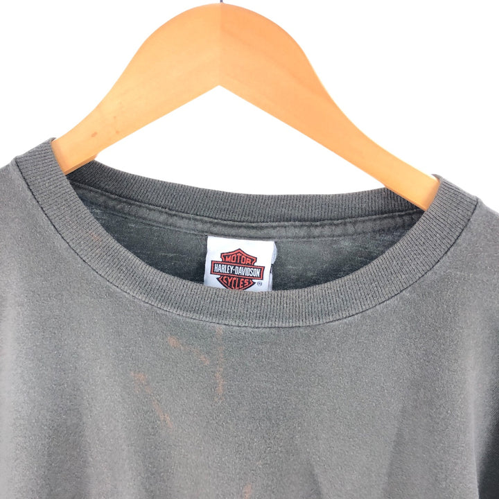 00'S Harley-Davidson Long Sleeve T-Shirt Made in USA Men's XL cotton Khaki type Vintage Second Hand