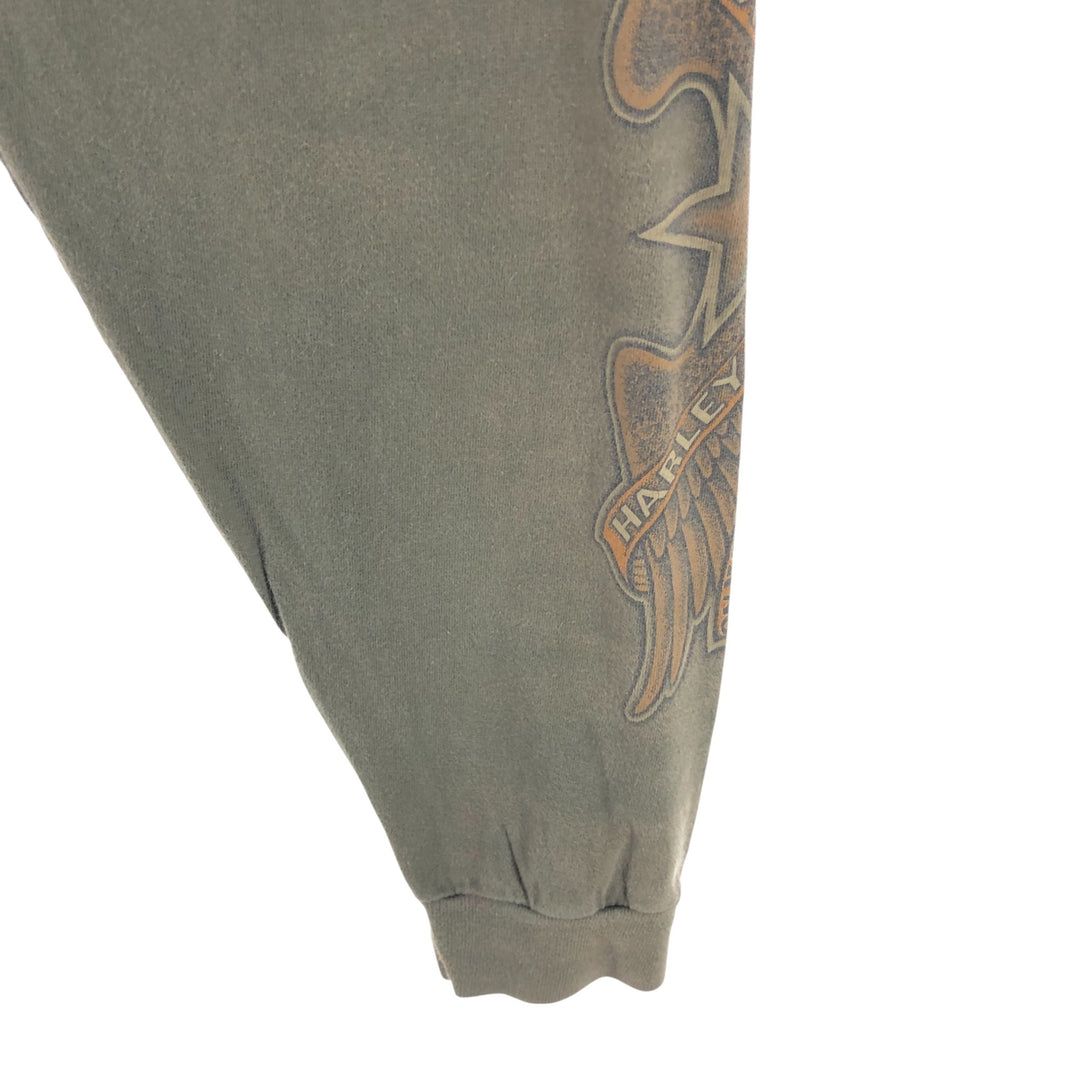 00'S Harley-Davidson Long Sleeve T-Shirt Made in USA Men's XL cotton Khaki type Vintage Second Hand