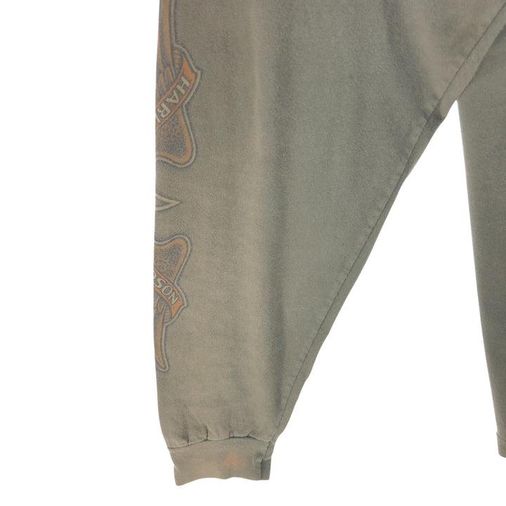 00'S Harley-Davidson Long Sleeve T-Shirt Made in USA Men's XL cotton Khaki type Vintage Second Hand