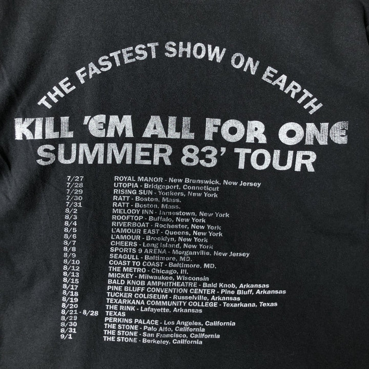 METALLICA Metallica Band T-shirt Band T Men's M size unclear black type Vintage Second Hand