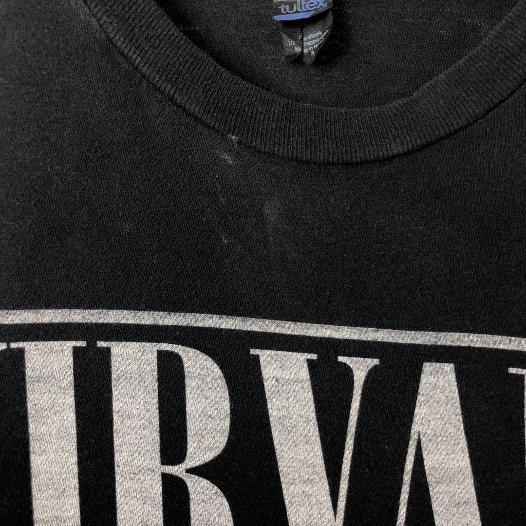 TULTEX NIRVANA Nirvana Band T-shirt Band T Men's S size cotton black type Vintage Second Hand