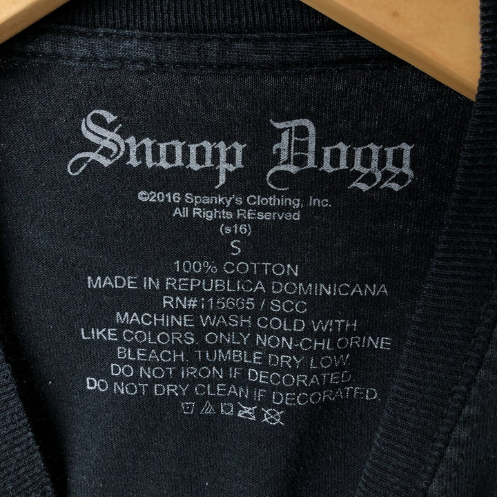 SNOOP DOGG Snoop Dogg Rap T-shirt Rap T Men's S size cotton black type Vintage Second Hand