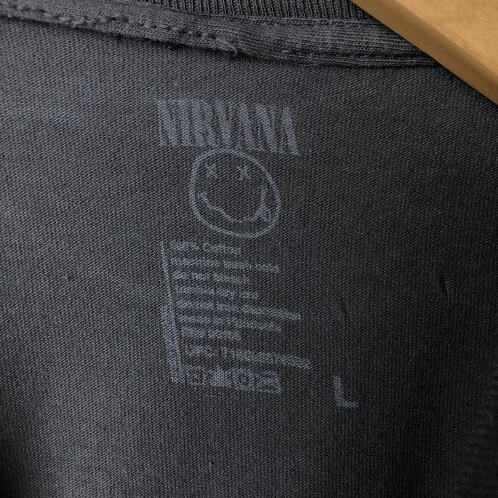 NIRVANA Nirvana Band T-shirt, Band T, Men's L size cotton Charcoal Vintage Second Hand