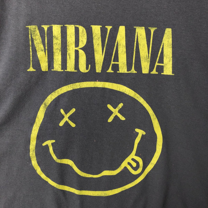 NIRVANA Nirvana Band T-shirt, Band T, Men's L size cotton Charcoal Vintage Second Hand
