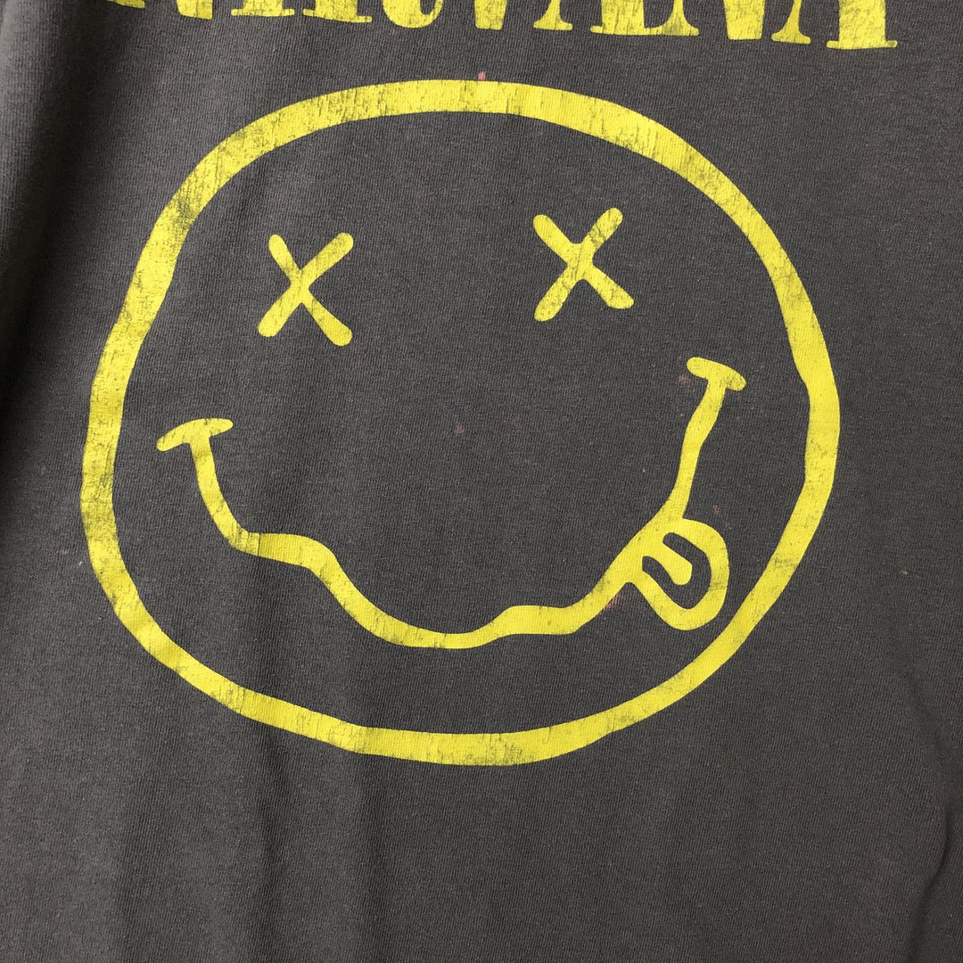 NIRVANA Nirvana Band T-shirt, Band T, Men's L size cotton Charcoal Vintage Second Hand