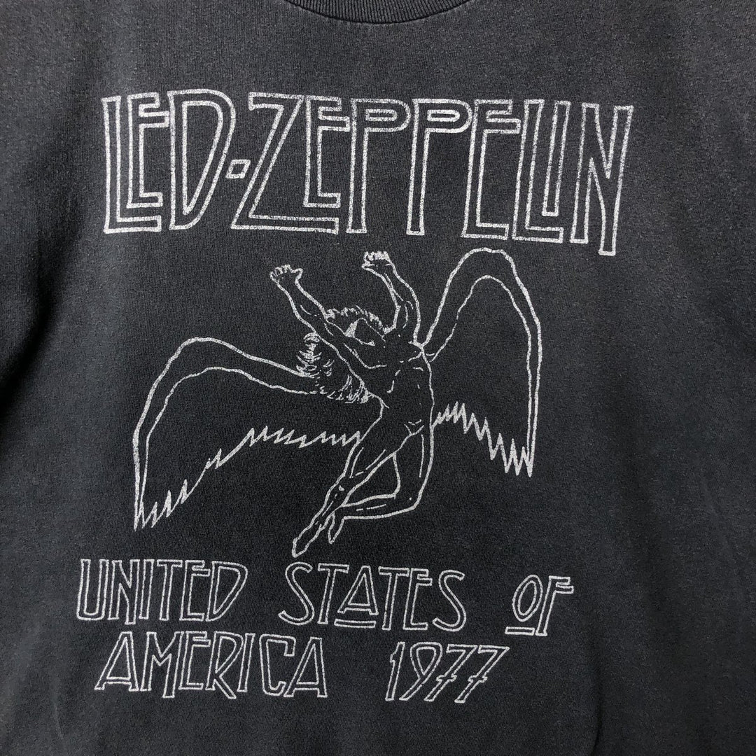 Led Zeppelin Band T-shirt, Band T, Men's M size unclear black type Vintage Second Hand