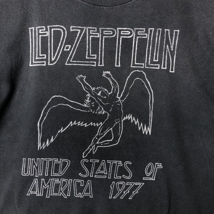 Led Zeppelin Band T-shirt, Band T, Men's M size unclear black type Vintage Second Hand