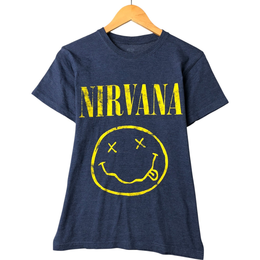 NIRVANA Nirvana Band T-shirt, Band T, Men's S size unclear blue type Vintage Second Hand