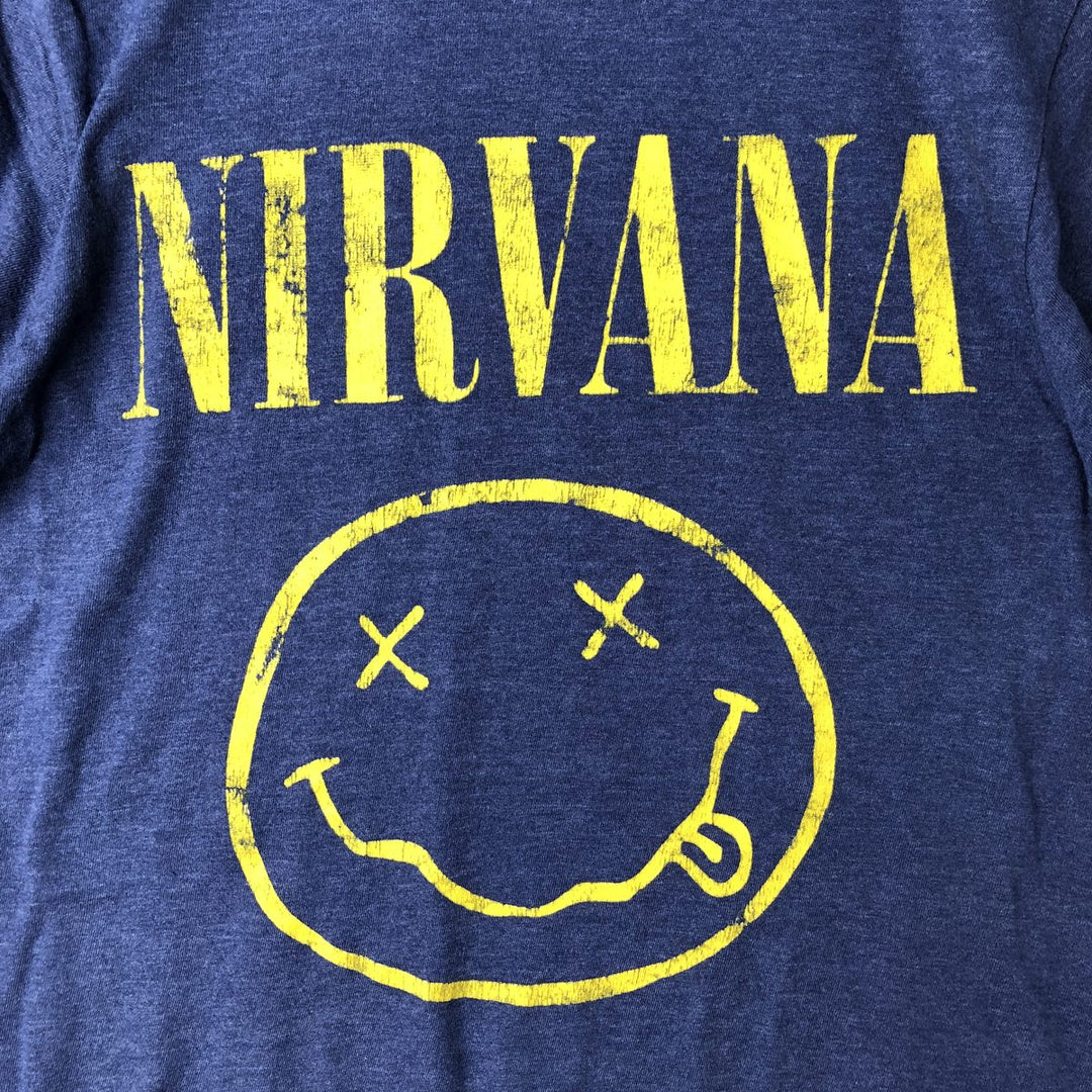 NIRVANA Nirvana Band T-shirt, Band T, Men's S size unclear blue type Vintage Second Hand