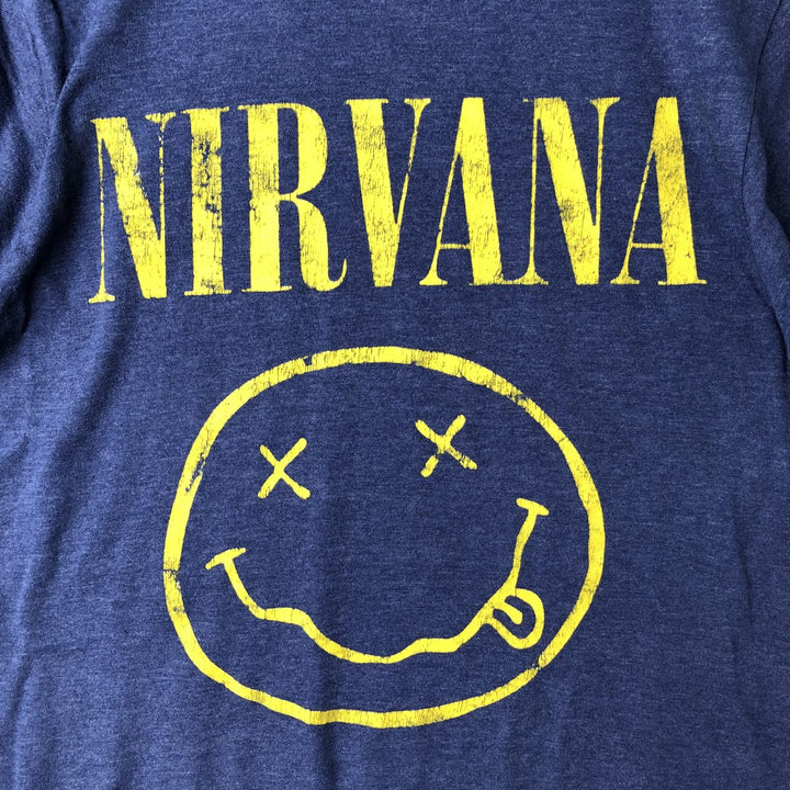 NIRVANA Nirvana Band T-shirt, Band T, Men's S size unclear blue type Vintage Second Hand