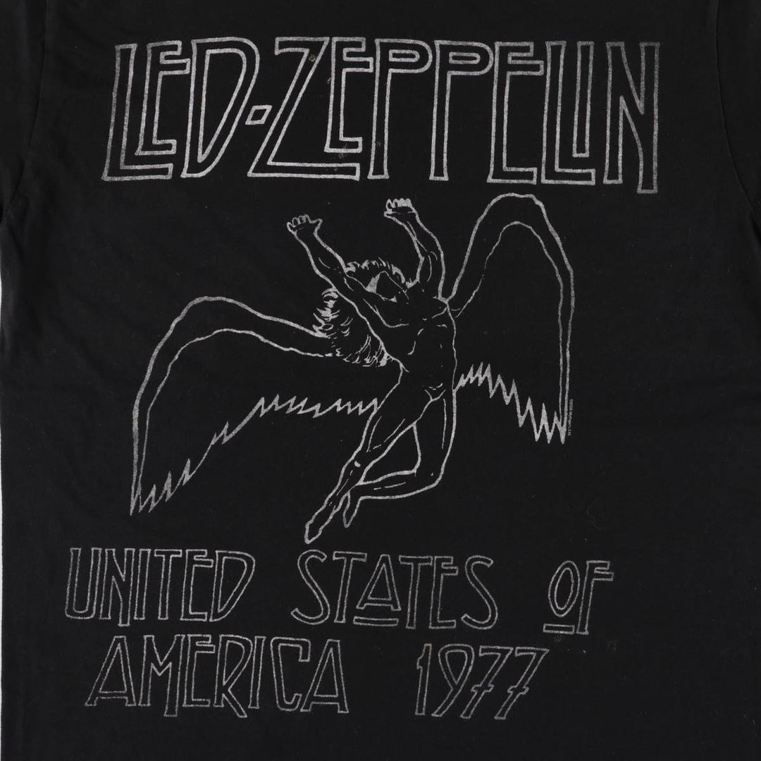 Bay Island Led Zeppelin Band T-shirt, Men's M size cotton black type Vintage Second Hand