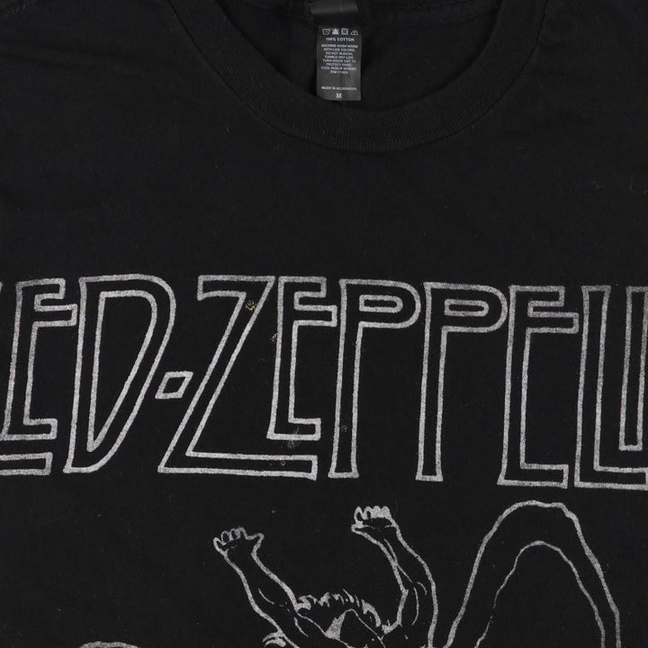Bay Island Led Zeppelin Band T-shirt, Men's M size cotton black type Vintage Second Hand