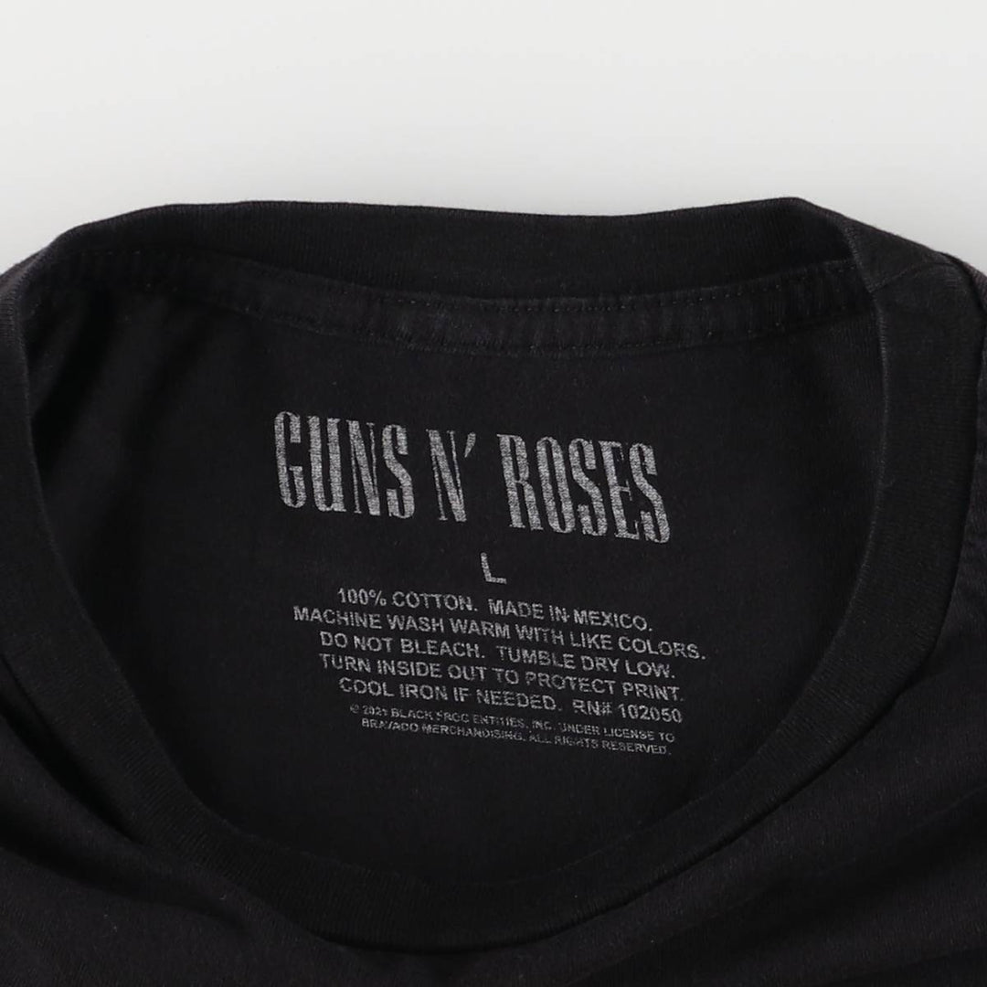 GUNS N' ROSES Guns N' Roses Band T-shirt Band T Men's L size cotton black type Vintage Second Hand