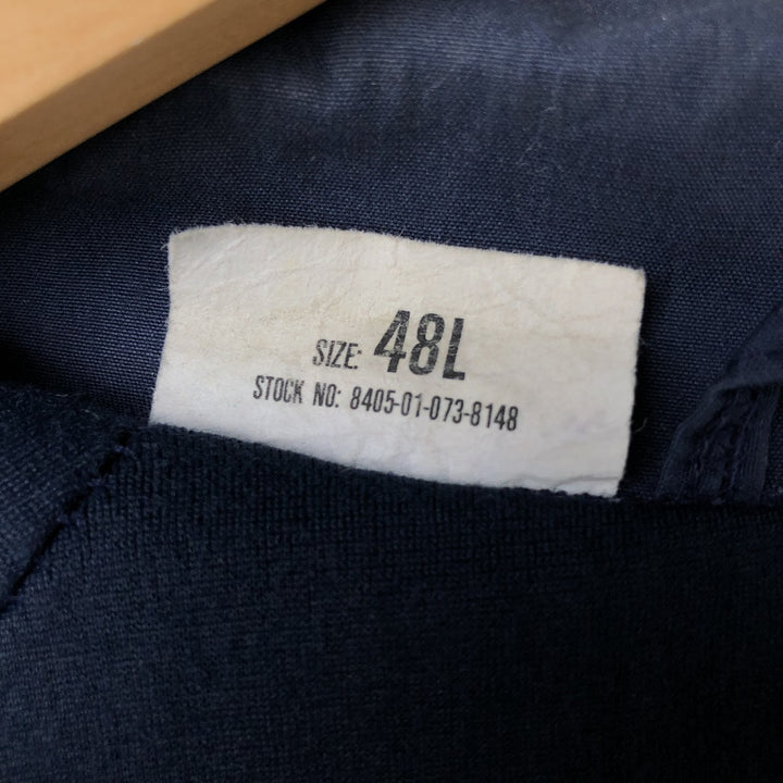 Authentic 1980'S US Navy Utility Jacket, Men's Blue, Made in USA, Size 48L (Men's XL) polyester navy blue type Vintage Second Hand