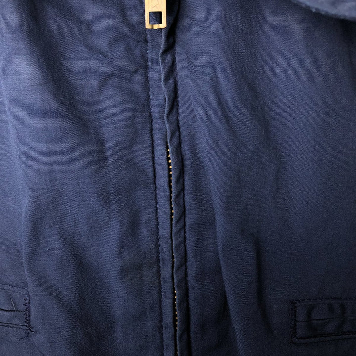 Authentic 1980'S US Navy Utility Jacket, Men's Blue, Made in USA, Size 48L (Men's XL) polyester navy blue type Vintage Second Hand