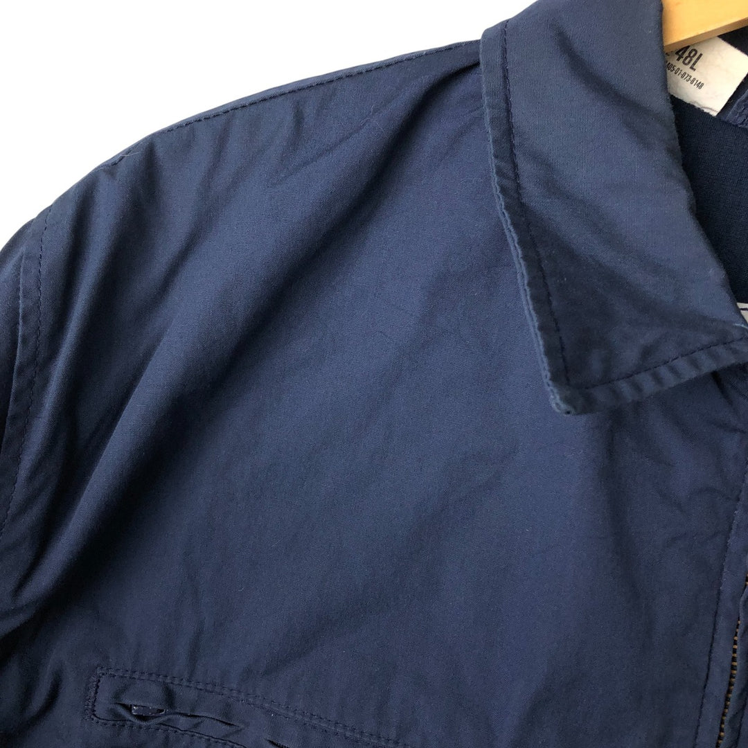 Authentic 1980'S US Navy Utility Jacket, Men's Blue, Made in USA, Size 48L (Men's XL) polyester navy blue type Vintage Second Hand