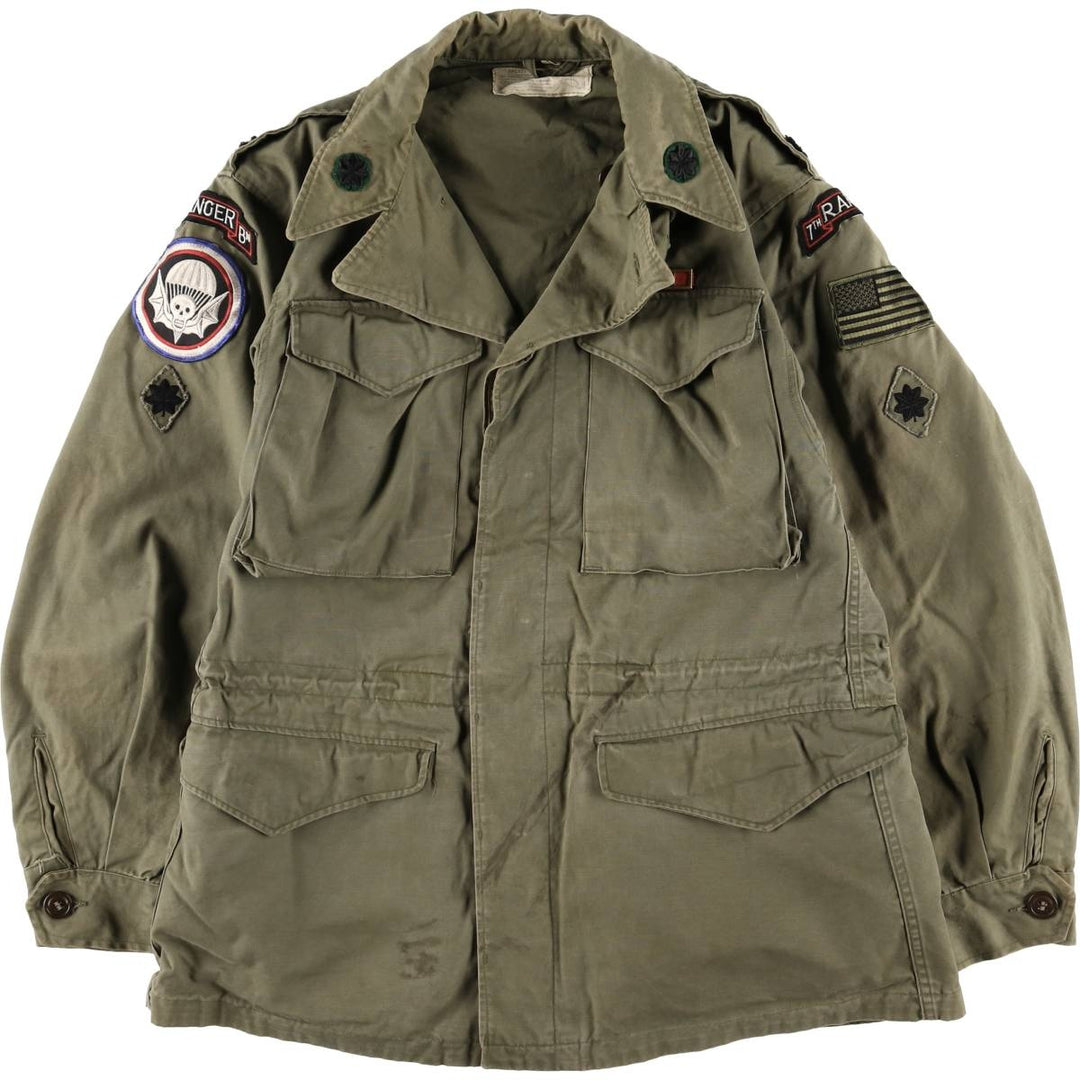 Vintage 1940'S US Army M-1943 Stars and Stripes Military Field Jacket with Badge, Made in USA, Size 34R, Men's Medium unclear Khaki type Vintage Second Hand