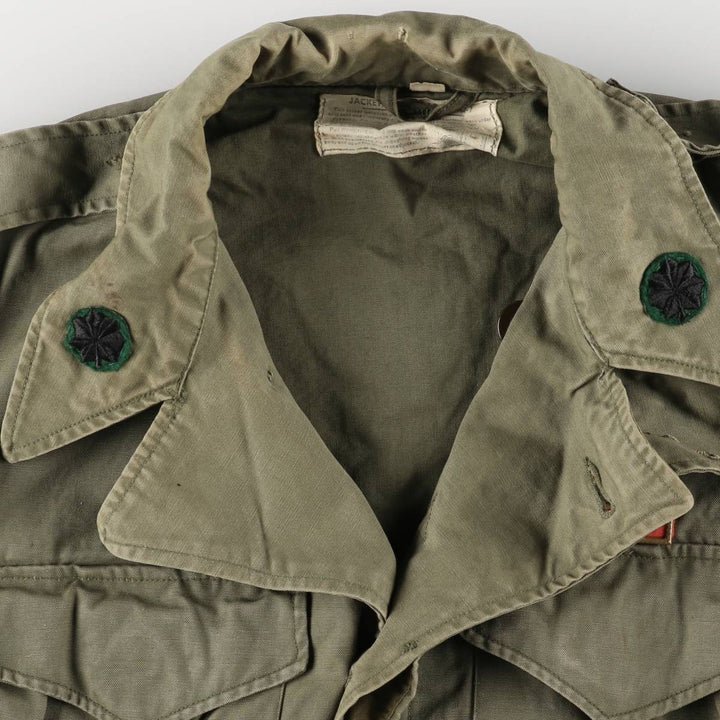 Vintage 1940'S US Army M-1943 Stars and Stripes Military Field Jacket with Badge, Made in USA, Size 34R, Men's Medium unclear Khaki type Vintage Second Hand