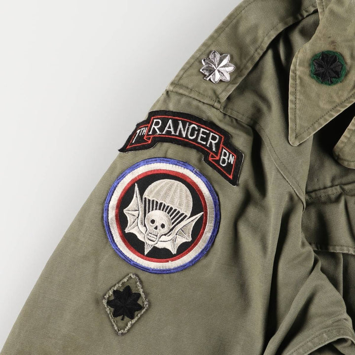 Vintage 1940'S US Army M-1943 Stars and Stripes Military Field Jacket with Badge, Made in USA, Size 34R, Men's Medium unclear Khaki type Vintage Second Hand