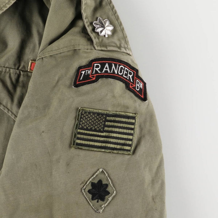 Vintage 1940'S US Army M-1943 Stars and Stripes Military Field Jacket with Badge, Made in USA, Size 34R, Men's Medium unclear Khaki type Vintage Second Hand