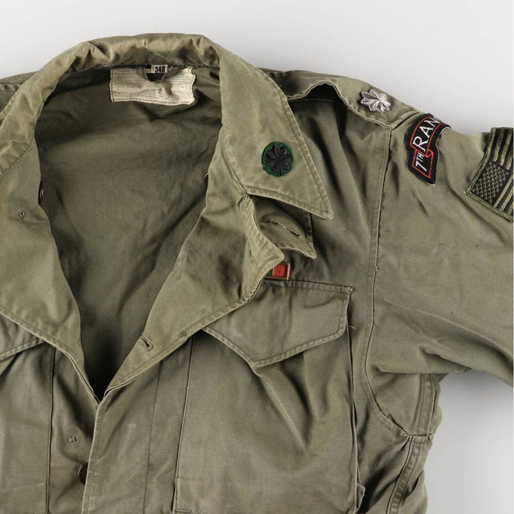 Vintage 1940'S US Army M-1943 Stars and Stripes Military Field Jacket with Badge, Made in USA, Size 34R, Men's Medium unclear Khaki type Vintage Second Hand