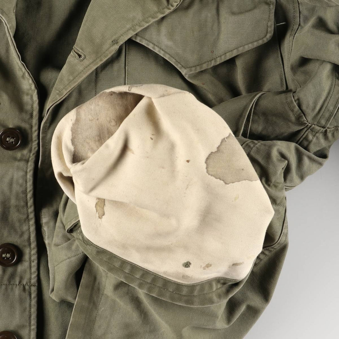 Vintage 1940'S US Army M-1943 Stars and Stripes Military Field Jacket with Badge, Made in USA, Size 34R, Men's Medium unclear Khaki type Vintage Second Hand