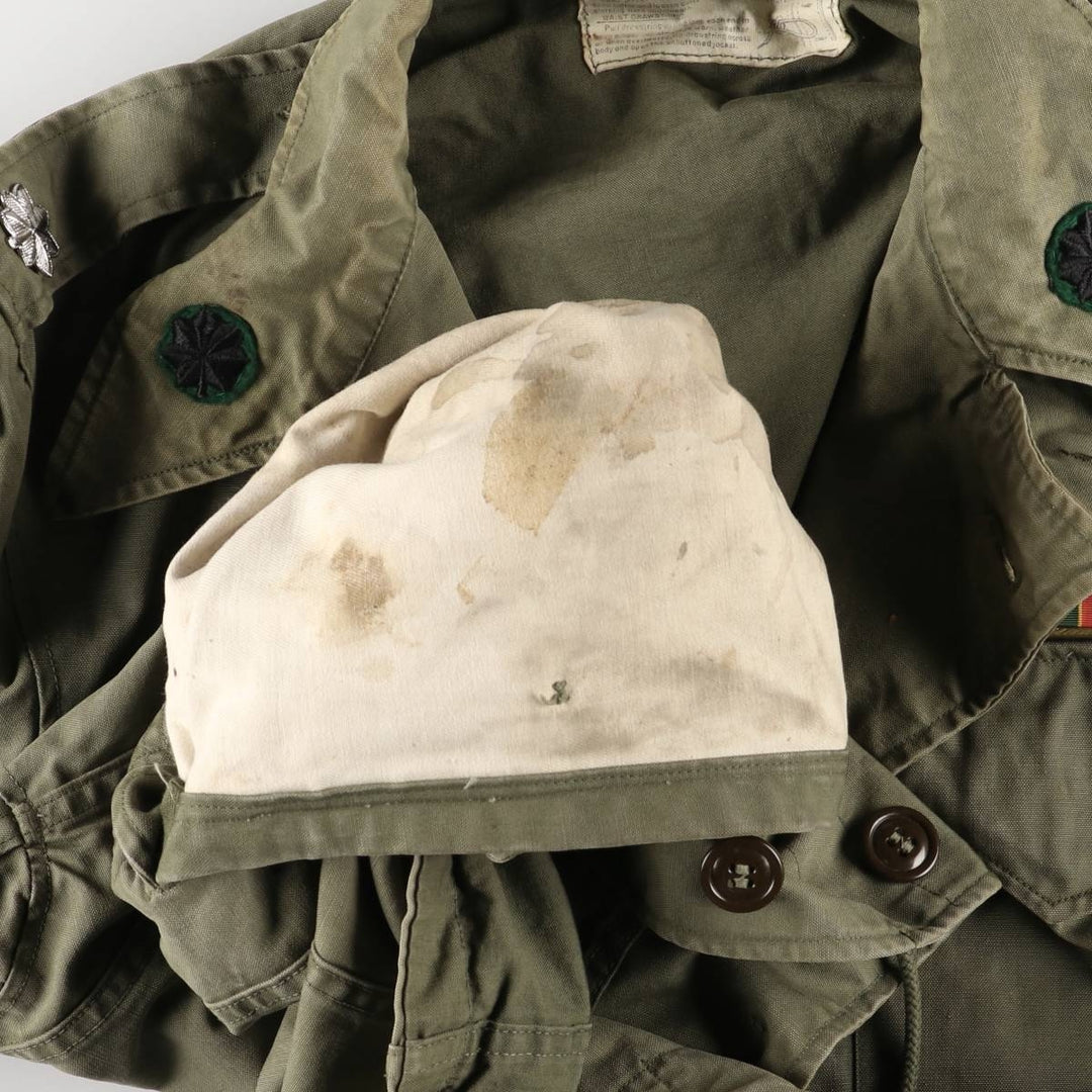 Vintage 1940'S US Army M-1943 Stars and Stripes Military Field Jacket with Badge, Made in USA, Size 34R, Men's Medium unclear Khaki type Vintage Second Hand