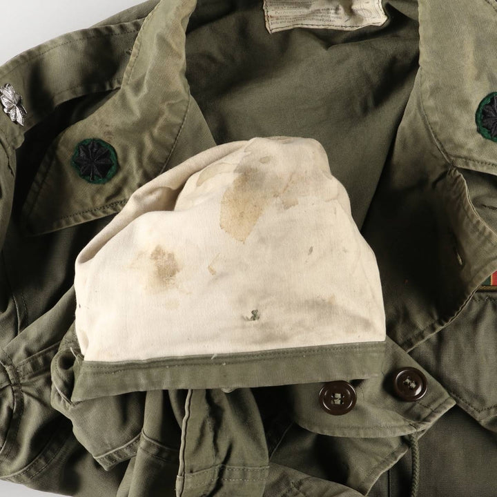 Vintage 1940'S US Army M-1943 Stars and Stripes Military Field Jacket with Badge, Made in USA, Size 34R, Men's Medium unclear Khaki type Vintage Second Hand