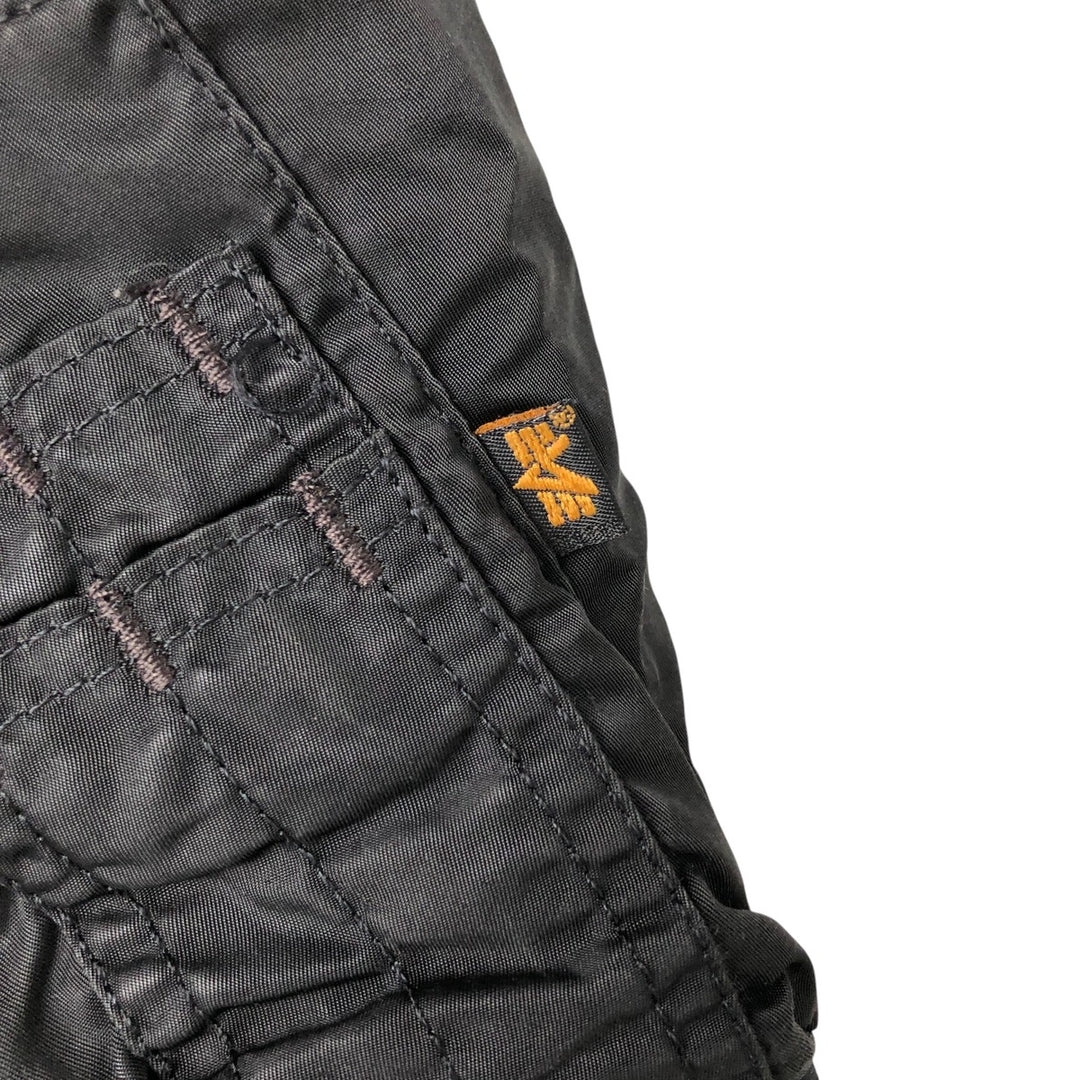 90'S civilian Alpha MA-1 style padded military flight jacket, made in the USA, men's size L, vintage Nylon black type Vintage Second Hand