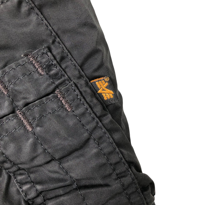 90'S civilian Alpha MA-1 style padded military flight jacket, made in the USA, men's size L, vintage Nylon black type Vintage Second Hand