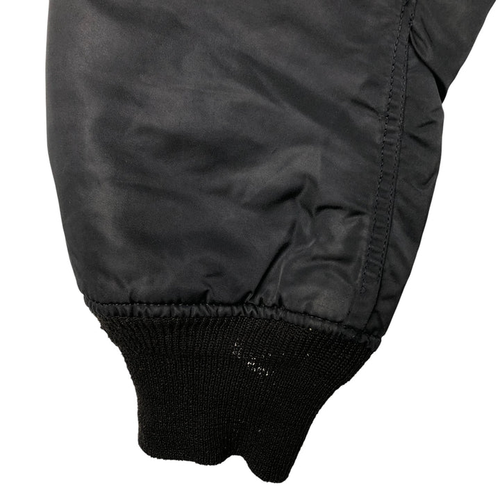 90'S civilian Alpha MA-1 style padded military flight jacket, made in the USA, men's size L, vintage Nylon black type Vintage Second Hand