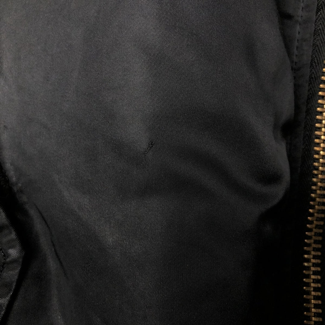 90'S civilian Alpha MA-1 style padded military flight jacket, made in the USA, men's size L, vintage Nylon black type Vintage Second Hand