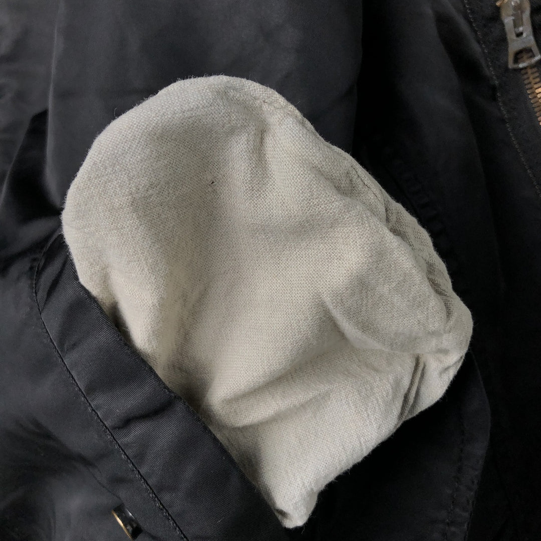 90'S civilian Alpha MA-1 style padded military flight jacket, made in the USA, men's size L, vintage Nylon black type Vintage Second Hand