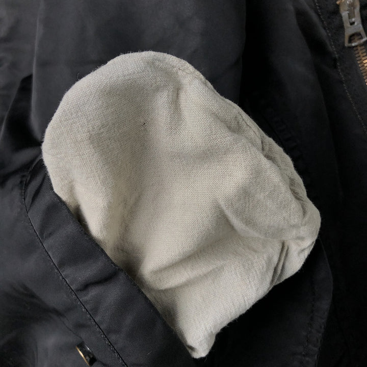 90'S civilian Alpha MA-1 style padded military flight jacket, made in the USA, men's size L, vintage Nylon black type Vintage Second Hand