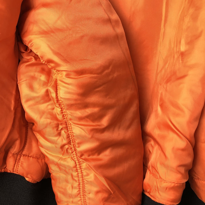 90'S civilian Alpha MA-1 style padded military flight jacket, made in the USA, men's size L, vintage Nylon black type Vintage Second Hand