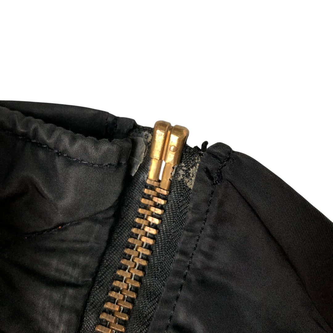 90'S civilian Alpha MA-1 style padded military flight jacket, made in the USA, men's size L, vintage Nylon black type Vintage Second Hand