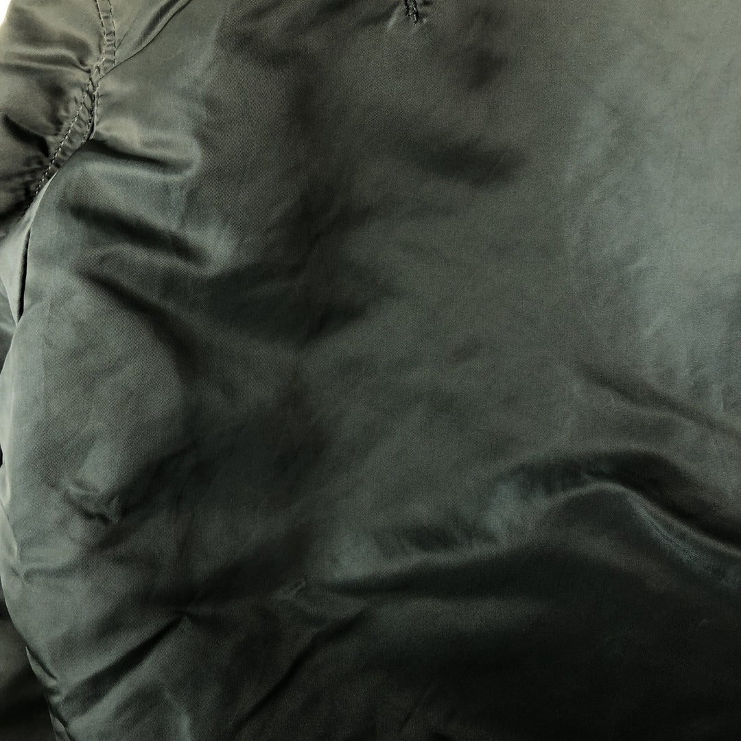 90'S civilian Alpha MA-1 style padded military flight jacket, made in the USA, men's size M, vintage Nylon Khaki type Vintage Second Hand