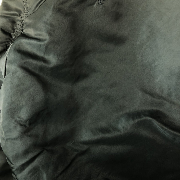 90'S civilian Alpha MA-1 style padded military flight jacket, made in the USA, men's size M, vintage Nylon Khaki type Vintage Second Hand