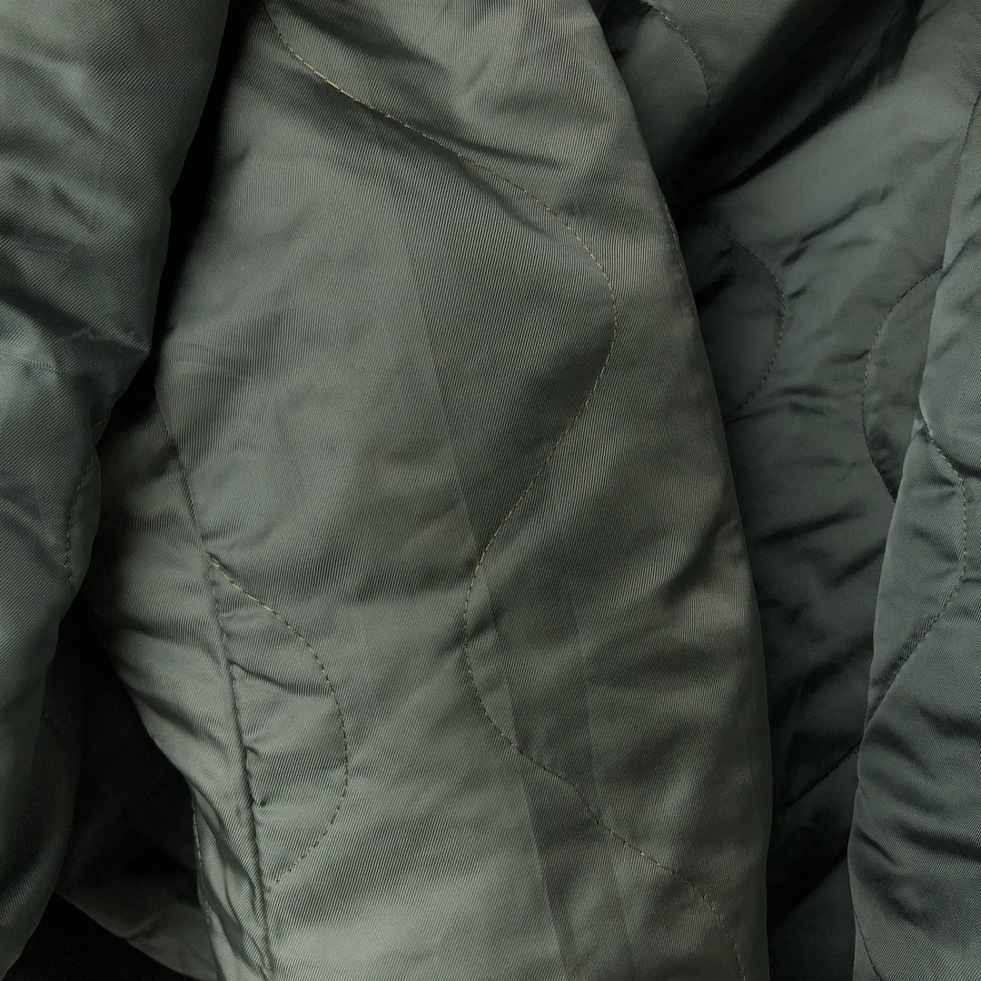 90'S civilian Alpha MA-1 style padded military flight jacket, made in the USA, men's size M, vintage Nylon Khaki type Vintage Second Hand