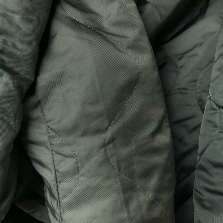 90'S civilian Alpha MA-1 style padded military flight jacket, made in the USA, men's size M, vintage Nylon Khaki type Vintage Second Hand