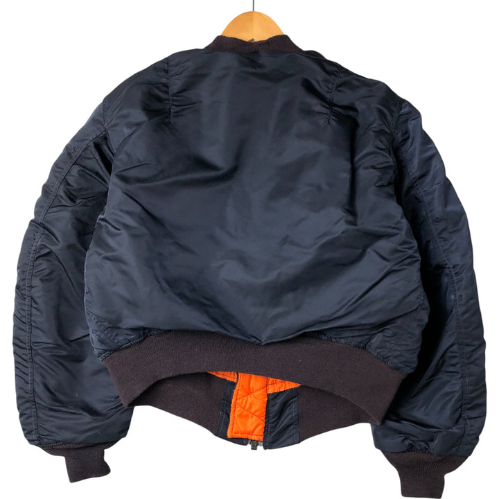 Vintage 1990'S Alpha MA-1 Military Flight Jacket, Made in the USA, Men's Size Medium Nylon navy blue type Vintage Second Hand