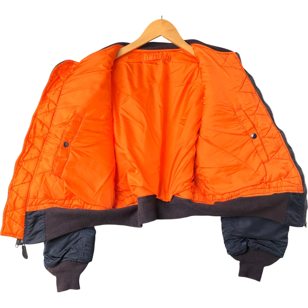 Vintage 1990'S Alpha MA-1 Military Flight Jacket, Made in the USA, Men's Size Medium Nylon navy blue type Vintage Second Hand