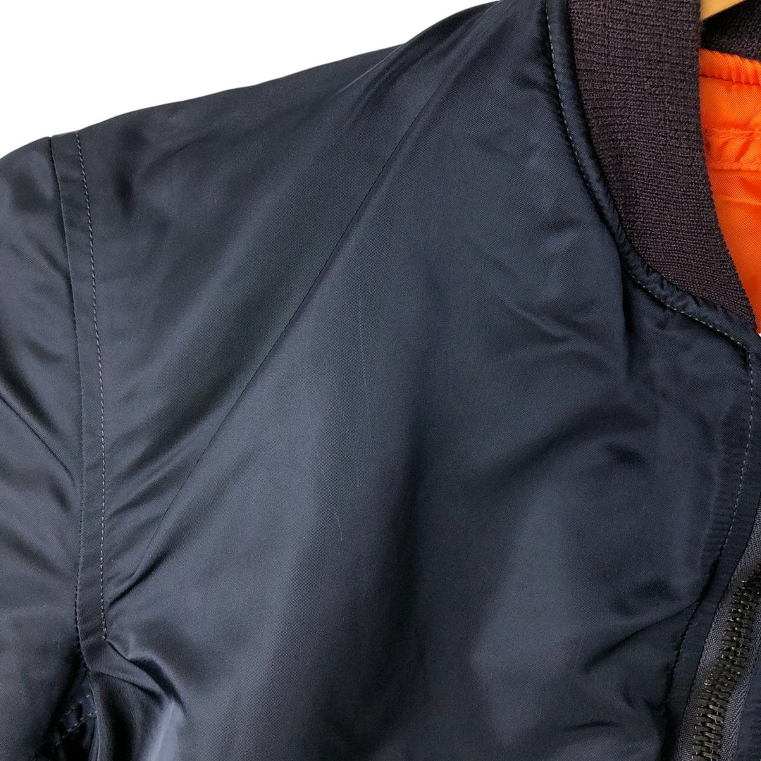Vintage 1990'S Alpha MA-1 Military Flight Jacket, Made in the USA, Men's Size Medium Nylon navy blue type Vintage Second Hand