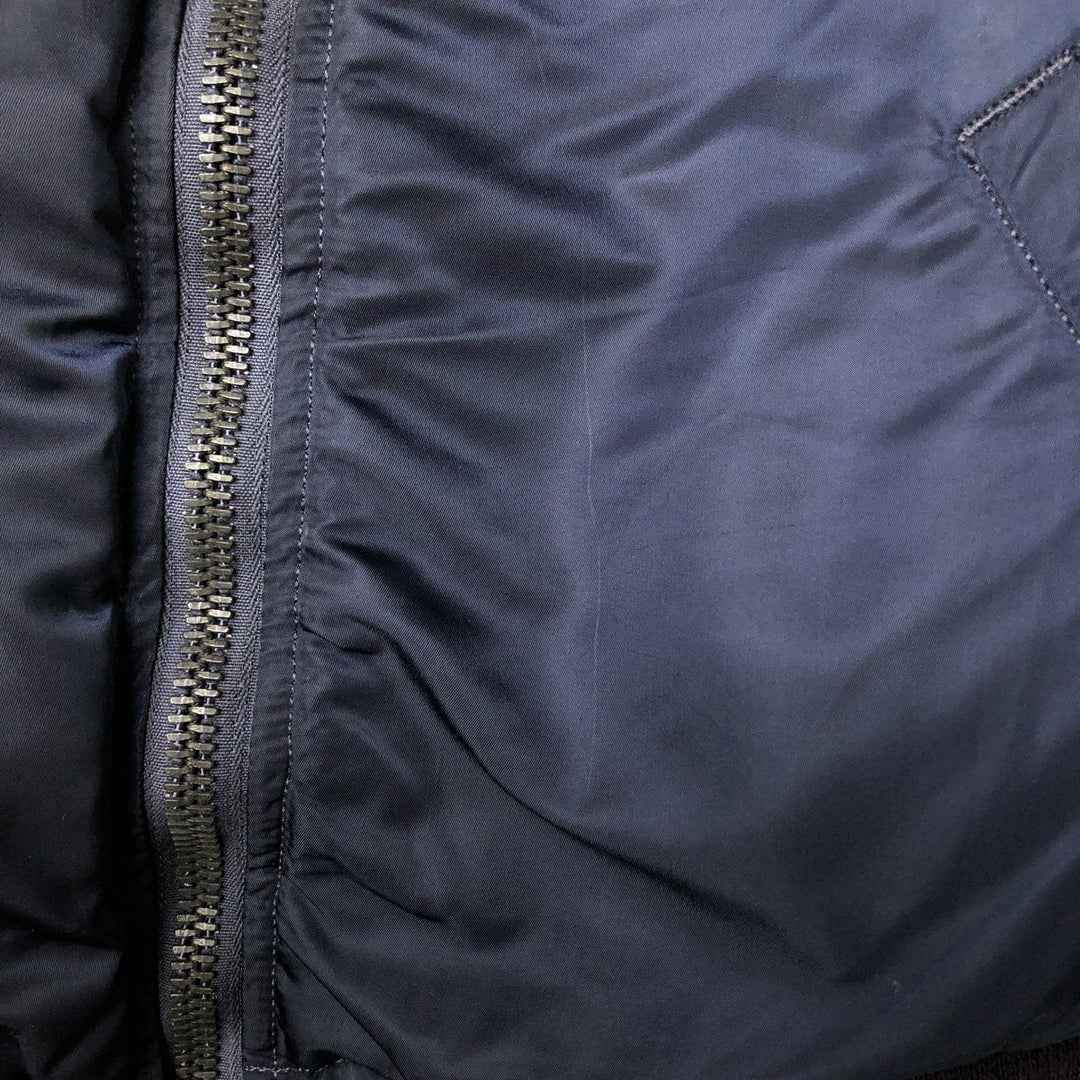 Vintage 1990'S Alpha MA-1 Military Flight Jacket, Made in the USA, Men's Size Medium Nylon navy blue type Vintage Second Hand